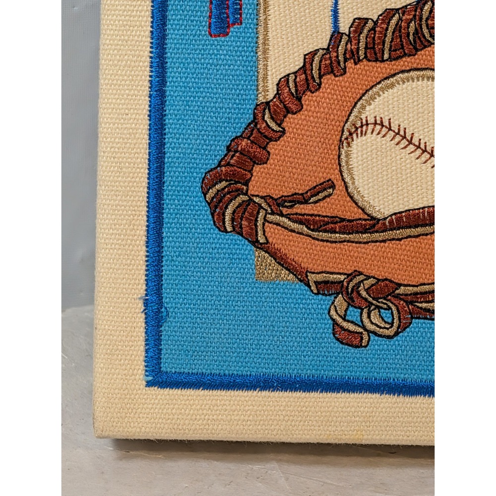Seattle Mariners Embroidered Canvas Wall Art Baseball Hat Glove Pennant 12x12 - Picture 3 of 9